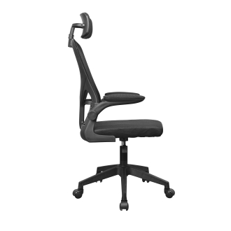 Silla ergonómica Mars Gaming MGCERGOPLUSBK negro malla transpirable reposacabezas y reposabrazos
