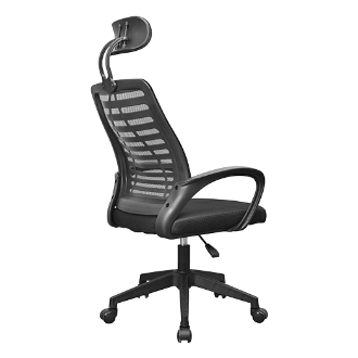 Silla ergonómica Mars Gaming MGCERGOBBK negro respaldo en malla transpirable reposacabezas ajustable