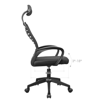 Silla ergonómica Mars Gaming MGCERGOBBK negro respaldo en malla transpirable reposacabezas ajustable