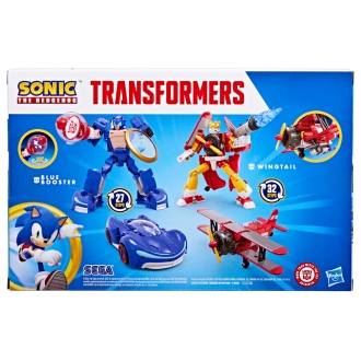 Figura hasbro transformers sonic the hedgehog wingtail & blue booster