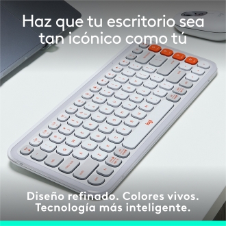 Teclado inalámbrico Logitech Pop Icon Keys blanco - naranja
