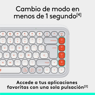 Teclado inalámbrico Logitech Pop Icon Keys blanco - naranja