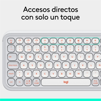 Teclado inalámbrico Logitech Pop Icon Keys blanco - naranja