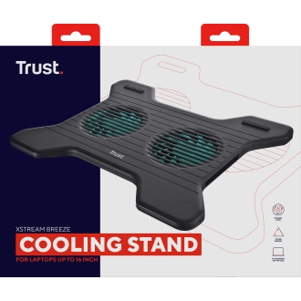 Base refrigeradora de portatil Trust XSTREAM BREEZE HASTA 16" 2 Ventiladores negro