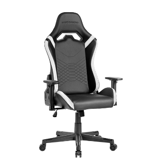Silla gamer Mars Gaming MGCPROBW negra con detalles blanco