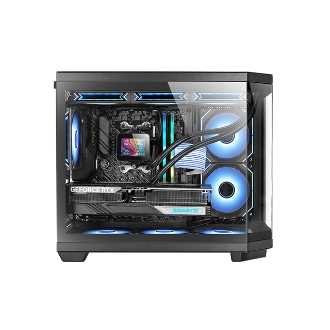 Caja mATX gaming Mars Gaming MC3TCOREM triple cristal negro