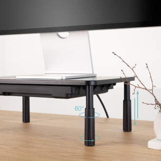 Soporte elevador regulable para monitor TooQ TQMR081 con cajón negro