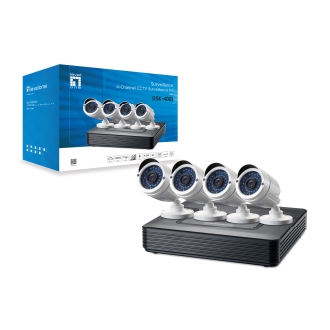Kit Videovigilancia 1080p Level One Dsk-4001 4 Canales 4 Camaras Int/ext + Grabador Cables Iluminacion Led (sin Hd)