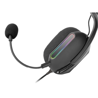 Auriculares Mars Gaming Mhpro Argb Jack 3.5mm Alimentacion Usb Control Volumen negro