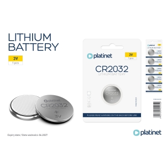 Pilas CR2032 Platinet botón litio 3V pack 5 unidades