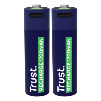 Pilas AA recargables Trust USB-C 1700 mAh pack 2 unidades 25584