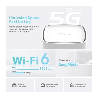 Router 5G WiFi 6 dual band TP-Link Archer NX210 AX1800 1201 Mbps (5 GHz) + 574 Mbps (2.4 GHz) EasyMesh
