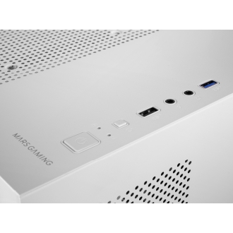 Caja mATX Mars Gaming MC3TLite blanco 3 paneles de cristal