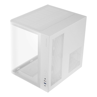 Caja ATX Mars Gaming MCCURV blanco cristal templado continuo