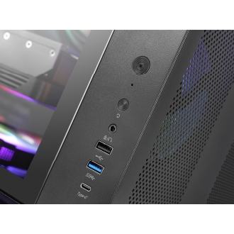Caja ATX Mars Gaming MCCURV negro cristal templado continuo