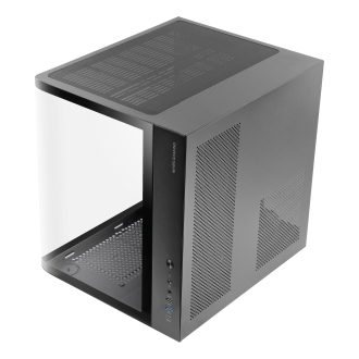 Caja ATX Mars Gaming MCCURV negro cristal templado continuo