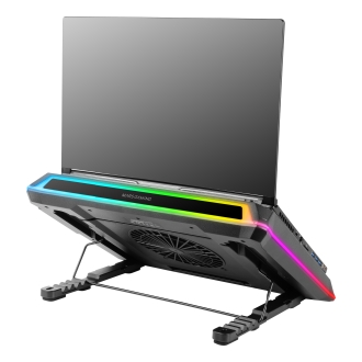Base refrigeradora para portátiles 18" Mars Gaming Mnbcultra con soporte de móvil Rgb Hub Usb