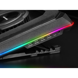 Base refrigeradora para portátiles 18" Mars Gaming Mnbcultra con soporte de móvil Rgb Hub Usb