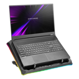 Base refrigeradora para portátiles 18" Mars Gaming Mnbcultra con soporte de móvil Rgb Hub Usb