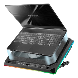 Base refrigeradora para portátiles 18" Mars Gaming Mnbcultra con soporte de móvil Rgb Hub Usb