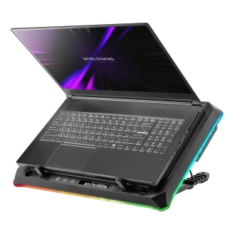 Base refrigeradora para portátiles 18" Mars Gaming Mnbcultra con soporte de móvil Rgb Hub Usb