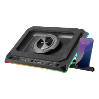 Base refrigeradora para portátiles 18" Mars Gaming Mnbcultra con soporte de móvil Rgb Hub Usb