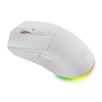 Ratón Mars inalámbrico Gaming RF Y bluetooth Mmt3 Rgb base de recarga Magnética 14400 Dpi blanco