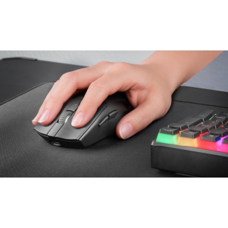 Ratón Mars inalámbrico Gaming RF Y bluetooth Mmt3 Rgb base de recarga Magnética 14400 Dpi negro