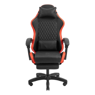 Silla gamer Mars Gaming MGCXBBL negra y roja reclinable, reposabrazos ajustable, reposapiés, cojines