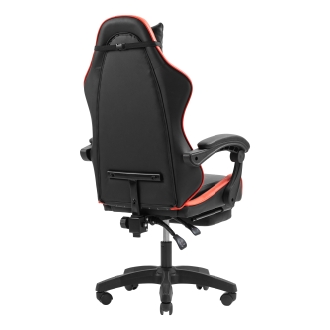 Silla gamer Mars Gaming MGCXBBL negra y roja reclinable, reposabrazos ajustable, reposapiés, cojines