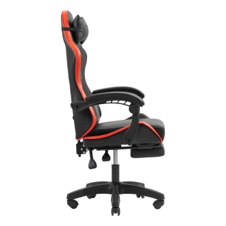 Silla gamer Mars Gaming MGCXBBL negra y roja reclinable, reposabrazos ajustable, reposapiés, cojines