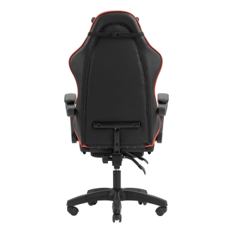 Silla gamer Mars Gaming MGCXBBL negra y roja reclinable, reposabrazos ajustable, reposapiés, cojines