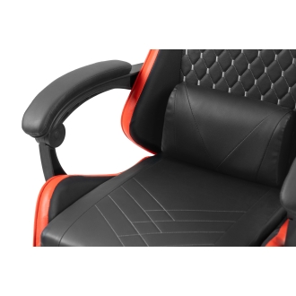Silla gamer Mars Gaming MGCXBBL negra y roja reclinable, reposabrazos ajustable, reposapiés, cojines