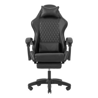 Silla gamer Mars Gaming MGCXBK negra reclinable, reposabrazos ajustable, reposapiés, cojines