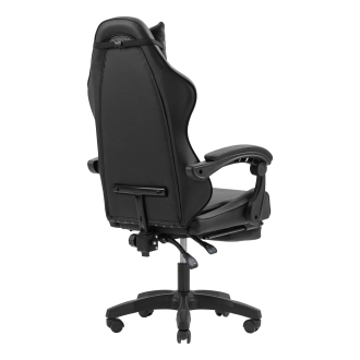 Silla gamer Mars Gaming MGCXBK negra reclinable, reposabrazos ajustable, reposapiés, cojines