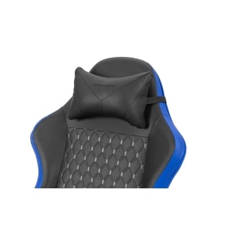 Silla gamer Mars Gaming MGCXBBL negra y azul reclinable, reposabrazos ajustable, reposapiés, cojines