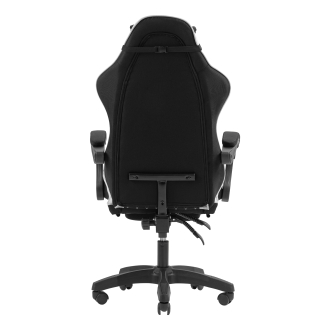 Silla gamer Mars Gaming MGCXFGRBL negra y blanca reclinable, reposabrazos ajustable, reposapiés, cojines