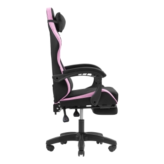 Silla gamer Mars Gaming MGCXFGRBL negra y rosa reclinable, reposabrazos ajustable, reposapiés, cojines