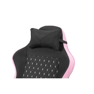 Silla gamer Mars Gaming MGCXFGRBL negra y rosa reclinable, reposabrazos ajustable, reposapiés, cojines