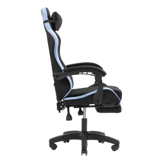 Silla gamer Mars Gaming MGCXFGRBL negra y azul reclinable, reposabrazos ajustable, reposapiés, cojines