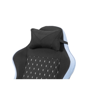 Silla gamer Mars Gaming MGCXFGRBL negra y azul reclinable, reposabrazos ajustable, reposapiés, cojines