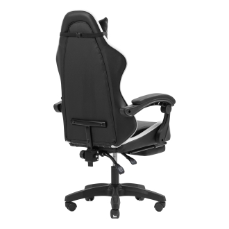Silla gamer Mars Gaming MGCXBBL negra y blanca reclinable, reposabrazos ajustable, reposapiés, cojines