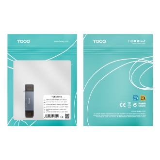 Lector de tarjetas Tooq USB 3.0 (USB tipo C + USB-A) SD/TF gris