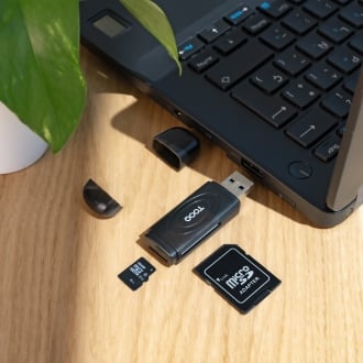 Lector de tarjetas Tooq USB-A 3.0 SD/TF negro