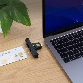Lector de tarjetas Tooq DNIe USB tipo C 2.0 negro