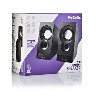 ALTAVOCES 2.0 NGS SB210 ALIMENTACION USB JACK 3.5mm 12W CONTROL DE VOLUMEN NEGRO
