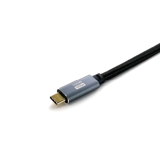 CABLE USB-C MACHO USB-C MACHO USB 3.2 2M TRANSFERENCIA 10G 5A  4K (100W) COLOR NEGRO