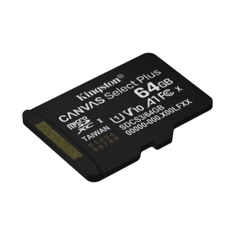 Tarjeta memoria micro sdxc 64gb kingston canvas select plus +  adaptador sd