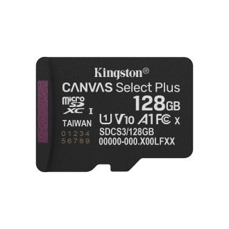 MEMORIA SD MICRO 128GB KINGSTON CLASE 10 +  ADAPTADOR CANVAS Select PLUS 100MB/S SDCS3/128GB