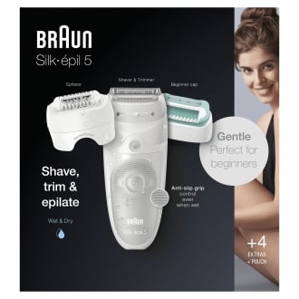 DEPILADORA BRAUN SILK-EPIL SES5625 2 VELOCIDADES SISTEMA 28 PINZAS 2 ACESORIOS USO EN HUMEDO Y SECO